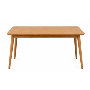 ARTERRA Premium Japandi Teak Wood <b>Dining</b> Set Modern Rectangle Table Curved Back <b>Chairs</b> for Apartment - Product Image 2