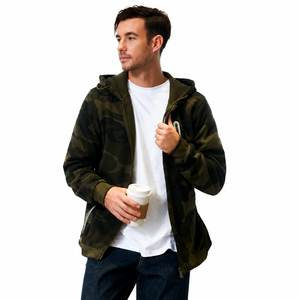 Veste à capuche softshell tactique camouflage pour homme |   Sweat à capuche de chasse imperméable à fermeture éclair intégrale avec poches utilitaires - Product Image 2