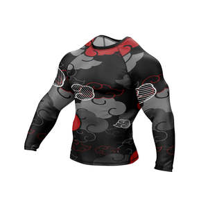 Mens Athletic Compression Shirt Quick Dry Breathable Eco-Friendly Washed Rash Guard Running Gym Wear Full <b>Sleeve</b> Crew Neck - Product Image 4