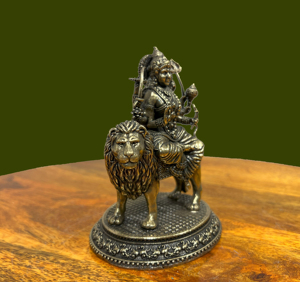 Handcrafted Brass Maa Durga <b>Statue</b> on Lion Hindu Goddess Idol Religious Home Temple Decor - Product Image 5