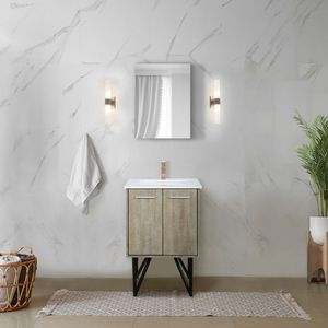 Mobile da Bagno Rustico in Acacia 24 Pollici L X 20 Pollici Set di Rubinetti in Marmo Coltivato D con Finitura Oro Rosa, Mobile Bagno in Marmo Coltivato da 20 Pollici - Product Image 2