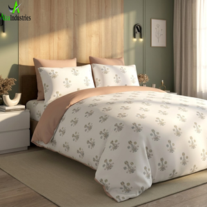 Juego de Sábanas de Algodón Super King 120x120* | Ropa de Cama Suave Premium con Estampado Botánico en Color Blanco Dorado, con 2 Fundas de Almohada, Tela Transpirable - Product Image 6