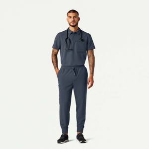Offre Spéciale – Tenue Médicale Homme Anti-rides en Laine Peignée et Spandex/Polyester – Blouse et Pantalon Jogger pour Hôpital - Product Image 1