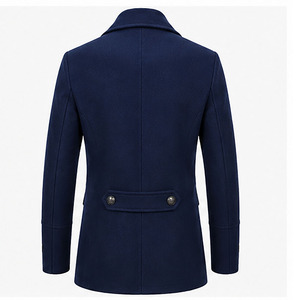 High Performance <b>Men's</b> 100% Wool Winter <b>Long</b> Overcoat Double Breasted Button Reversible Solid Color Casual Streetwear Anti-Wrink - Product Image 2