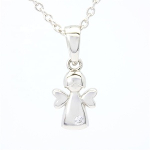 Collar con Colgante de Ángel en Plata de Ley Hecho a Medida, Joyería de Moda con Baño de Rodio y Circonita como Piedra Principal, Set de Regalo - Product Image 1