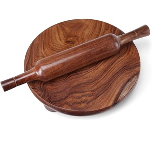Handmade Polished 100% Wood <b>Rolling</b> <b>Pin</b> With Handles on Wooden Board and Customized Size Cheap Price - Product Image 3