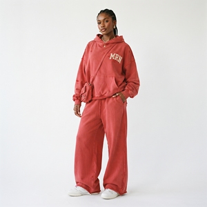 Survêtements pour femmes : Pantalons de survêtement à jambe large effet usé, Hoodie délavé effet usé 500 g/m², Pantalons de survêtement amples, Survêtement à effet usé prononcé - Product Image 6