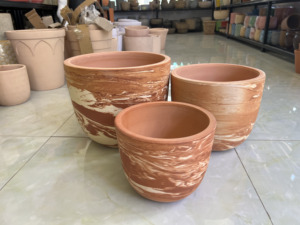 Ventes en gros de pots de fleurs modernes et élégants en terre cuite italienne, mosaïque sculptée à la main, écologiques, pour jardin et maison, taille personnalisée - Product Image 2