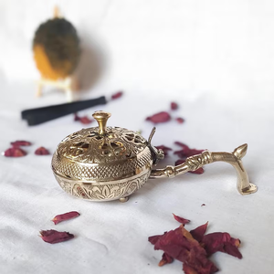 Brass Incense Burner Religious Decorative <b>Home</b> <b>Essential</b> for Meditation Prayer Comfort - Product Image 3