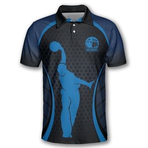 Customizable Men's Team <b>Bowling</b> Jersey Polo Shirt 100% Polyester Quick Dry Breathable Durable Fabric Sublimation Sportswear for - Product Image 2