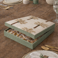 Luxuriöse Handgefertigte Hochwertige Freiform-Werbegeschenkboxen für Baklava, Datteln und Kekse mit Satinverzierung für Eid Mubarak und Ramadan Süßigkeiten