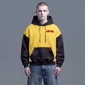 Sweat à capuche pour homme, logo brodé personnalisé, molleton 400g, 100% coton, épais, coupe ample, épaules tombantes, style oversize - Product Image 1