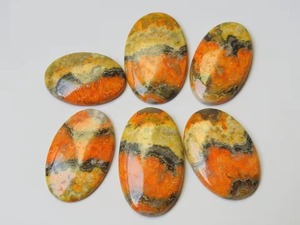 Quartz naturel Bumble Bee, cabochon poli lisse taille poire, forme fantaisie jaune sur une face, 20-40MM, pierre en vrac pour la fabrication de bijoux - Product Image 3