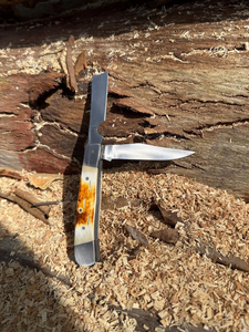 Couteau pliant artisanal en acier au carbone pour l'aventure en plein air et le camping, lame en carbone forgée à la main de qualité supérieure, couteau de poche durable, bois, DIY, OEM - Product Image 4
