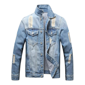 Chaqueta vaquera térmica gruesa de algodón para hombre al por mayor, con cuello vuelto, logo frontal, cortavientos y transpirable, ideal para otoño. - Product Image 5