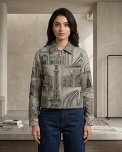 Chaqueta Gráfica Transpirable de Primavera para Mujer, Estilo Pakistaní, con Estampado Personalizado, Chaqueta con Cremallera, Estilo Vintage, Ropa Urbana - Product Image 3
