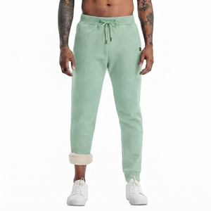 DROGEN EXPORT Men Mint Green Fleece Sweatpants Casual Spring Joggers Warm Fleece Breathable Quick Dry Lined Trousers Lightweight - Product Image 1