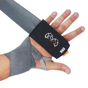 RKG Cotton Blend <b>Latex</b> <b>Glue</b> Boxing Hand Wraps Grey Built-In Handle Protective Sports Bandages Unisex Custom Made - Product Image 1