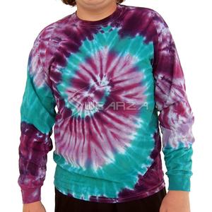 T-shirt Tie Dye à manches longues Vêtements de teinture unisexe Sweat-shirts ras du cou tie-dye uniques pour elle - Product Image 3