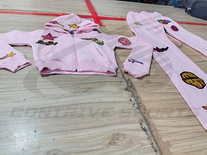 Conjunto Deportivo Personalizado de Alta Calidad, 100% Algodón, con Logotipo Bordado, Estilo Vintage Unisex, Pantalones Deportivos y Sudadera con Capucha - Product Image 4