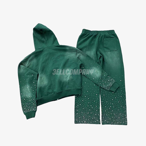 Conjunto Deportivo para Hombre, Sudadera con Pedrería y Pantalones Deportivos a Juego, Ropa de Moda - Product Image 2