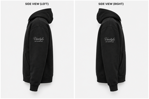 Custom <b>Black</b> Zip-Up Hoodie Manufacturer | Premium Cotton Fleece <b>Sweatshirt</b> with Custom Logo & Private Label - Product Image 2