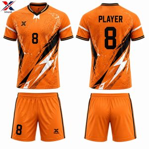Ensemble de maillots de football sublimés à col en V, manches courtes, uniforme de joueur, polyester à séchage rapide, pour adulte, unisexe, toutes saisons, tenue d'équipe - Product Image 4