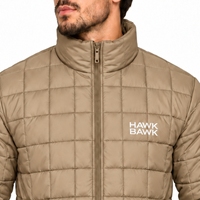 Veste matelassée moderne pour homme, vêtement d'extérieur matelassé en forme de losange, coupe-vent moderne, col montant, fermeture éclair, vêtement d'extérieur décontracté pour l'hiver