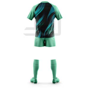 ชุดกีฬารักบี้แบบกำหนดเอง เสื้อเจอร์ซีย์ กางเกงขาสั้น ชุดกันความชื้น แห้งเร็ว ป้องกันแบคทีเรีย กันลม เป็นมิตรกับสิ่งแวดล้อม ชุดยูนิฟอร์มกีฬา - Product Image 3
