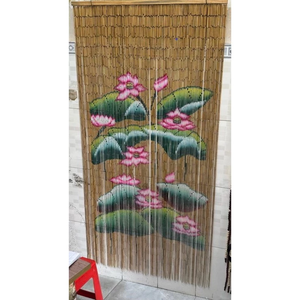 Handmade Bamboo Beaded Curtain Vertical Bohemian Design Eco-Friendly Blackout Ceiling Installation for Octagonal <b>Windows</b> - Product Image 4