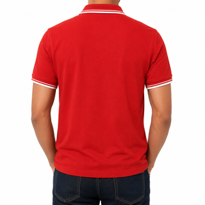 เสื้อโปโลผู้ชายพรีเมียมผ้าปิเก้เนื้อผสมคอตตอน แต่งขอบคอตัดสี ปักลายที่กระเป๋าหน้าอก สวมใส่สบายๆ สำหรับ OEM/ODM - Product Image 2