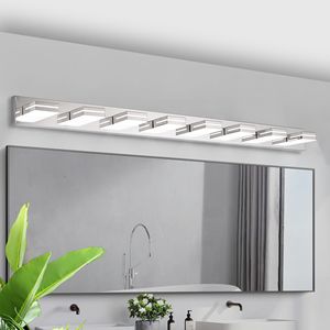 Modern Chrome LED <b>Vanity</b> <b>Light</b> Sleek Minimalist 8-<b>Light</b> Wall Sconce Energy Efficient Easy to Install Bathroom <b>Mirror</b> - Product Image 2