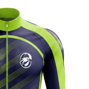 <b>Men</b> <b>Cycle</b> Wear <b>Jacket</b> Green Black Long Sleeve Zip Front Lightweight Breathable Sports <b>Jacket</b> for Outdoor Cycling Training - Product Image 4