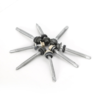 Vis autoperceuse à tête hexagonale PDC en acier au carbone classe 4.8/6.8, filetage grossier, avec rondelle EPDM collée, norme DIN, zinguée/galvanisée