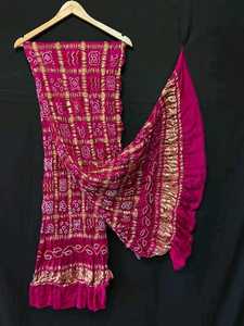 Luxury Ghatchola Bandhej Dupatta | Handmade Tie-Dye <b>Art</b> | Wedding & Festive Fashion Collection - Product Image 5