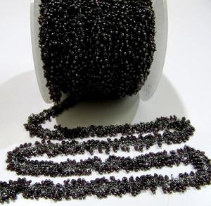 Brass Rondelle Micro Faceted 3mm Beaded Dangling Cluster <b>Wire</b> Wrapped Rosary Chain - Product Image 3