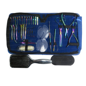 Professional Stainless Steel Hair Extension Kit <b>Pliers</b> Loop Needles Scissors Sectioning Clips <b>Set</b> Light Weight In Maltie Color - Product Image 4