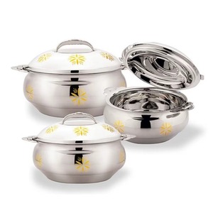Casserole en acier inoxydable de haute qualité à 100 %, boîte à chapati à prix avantageux en provenance d'Inde, design durable et très vendu avec trois pieds - Product Image 2
