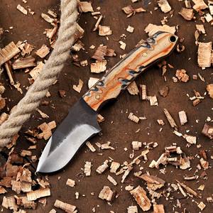 Couteau EDC à lame fixe personnalisé Nordic Forge, fourreau Pancake, 6 pouces, lame pleine longueur, pour le désossage, le camping, la chasse, acier 12c27, qualité industrielle - Product Image 2