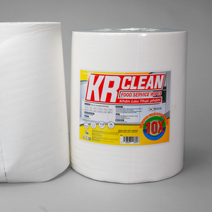 Lingettes non tissées Krclean XK3 blanches de qualité export du Vietnam, 100/200 feuilles, en rouleau, pour services alimentaires, qualité supérieure, ODM - Product Image 1