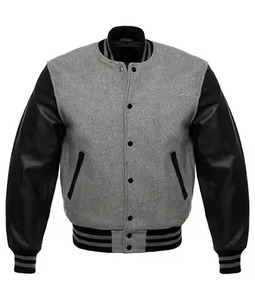 Customized Plain Varsity Casual <b>Jackets</b> Custom color Leather Sleeves Sports <b>Baseball</b> <b>Bomber</b> <b>Jacket</b> - Product Image 2
