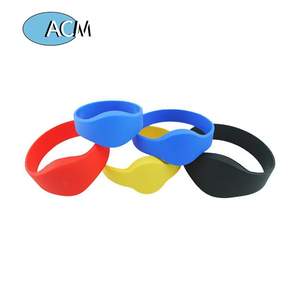 Waterproof Smart RFID Silicone Wristband Multiple Colors Wrist Strap 13.56Mhz IC for Club Water Parks