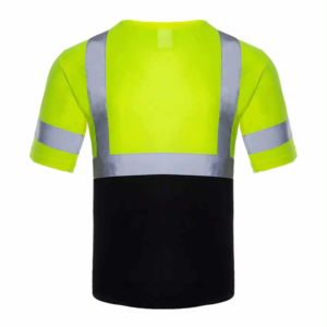T-shirt de sécurité réfléchissant haute visibilité à manches courtes, bicolore jaune et noir, vêtement de travail - Product Image 5