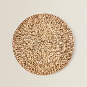 Chunky Braided Seagrass <b>Placemat</b> <b>Round</b> Thick Straw Table Mat Heat Resistant Coaster Rustic Charger Plates Farmhouse Table Decor - Product Image 1
