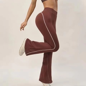 Custom OEM Women Solid Wide Leg Lounge Pants Buttery Soft <b>Flare</b> <b>Leggings</b> High Rise Gym Trousers Breathable Eco-Friendly Tummy - Product Image 5