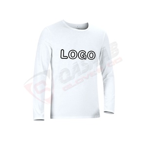 Dernier modèle T-shirts à manches longues en coton et polyester à ourlet rond respirant pour le sport et le fitness pour hommes - Product Image 1