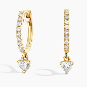 Pendientes de Aro con Diamantes Redondos, Certificados por IGI, Chapados en Oro de 18K, Clásicos, Colgantes, Joyería para Mujer para Bodas y Aniversarios - Product Image 1