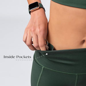 กางเกงขาสั้นสำหรับปั่นจักรยาน/โยคะ ผู้หญิง เอวสูง กระชับหน้าท้อง ยืดหยุ่น ระบายอากาศได้ดี ไร้ตะเข็บ 8 นิ้ว - Product Image 3