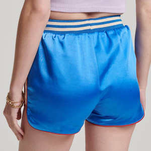 Shorts Deportivos de Satén Azul para Mujer, Cintura Elástica, para Gimnasio, Correr, Ropa Deportiva de Verano - Product Image 2