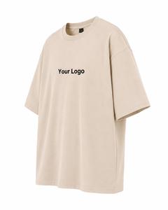 T-shirt en coton surdimensionné pour homme, tendance du moment, col rond, manches courtes, jersey, coupe décontractée, avec logo personnalisé imprimé sur le devant - Product Image 2